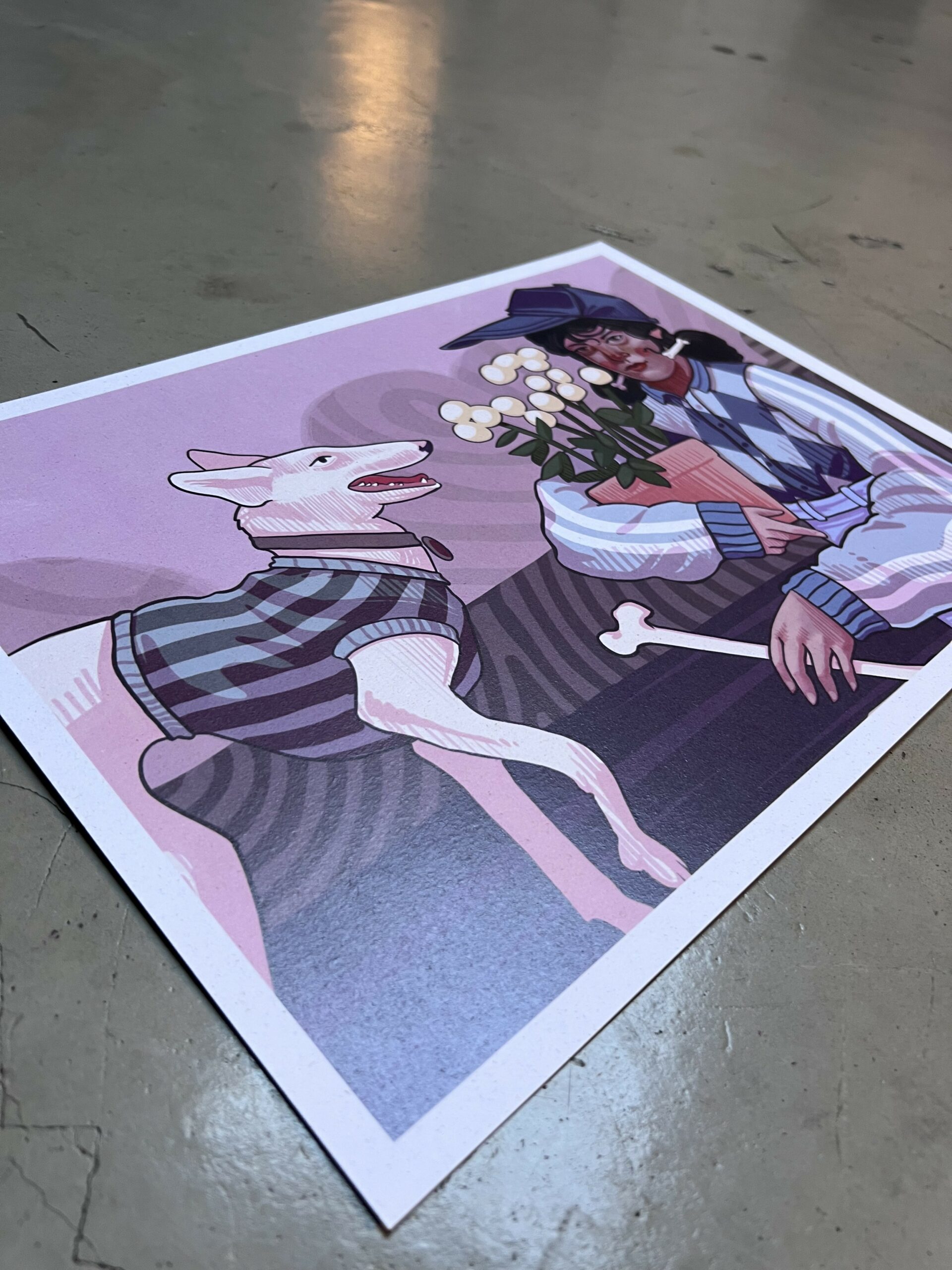 Print femme au chien