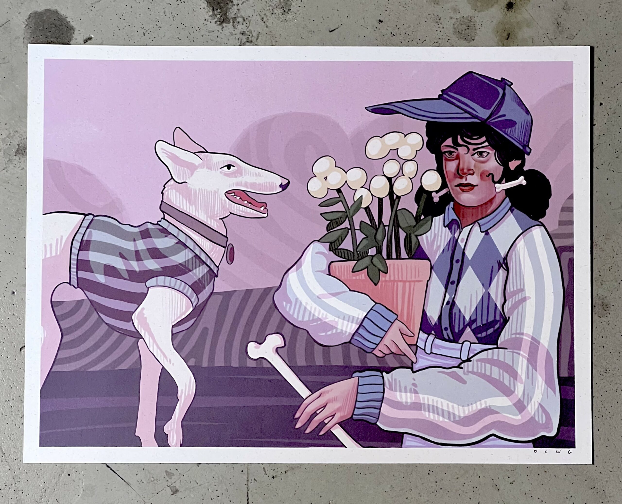 Print femme au chien